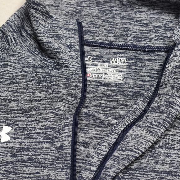 Under Armour Women's 1/4 Zip Pullover Sweatshirt Polyester Gray S Loose Heatgear - Picture 8 of 8